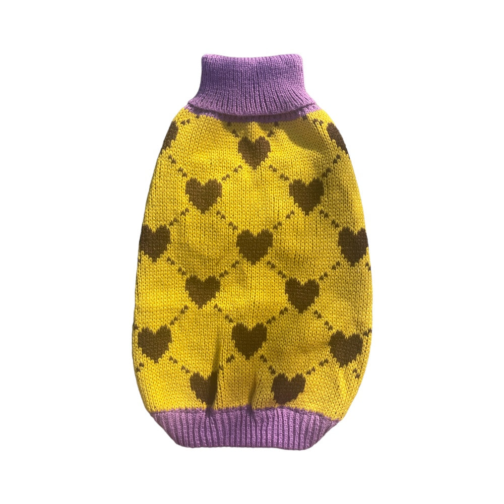 Hundtröja | Hjärtan, Gul