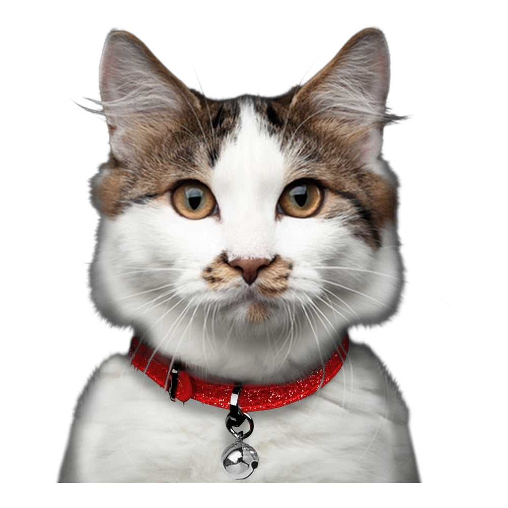 Katthalsband i Läder | Stardust, Röd