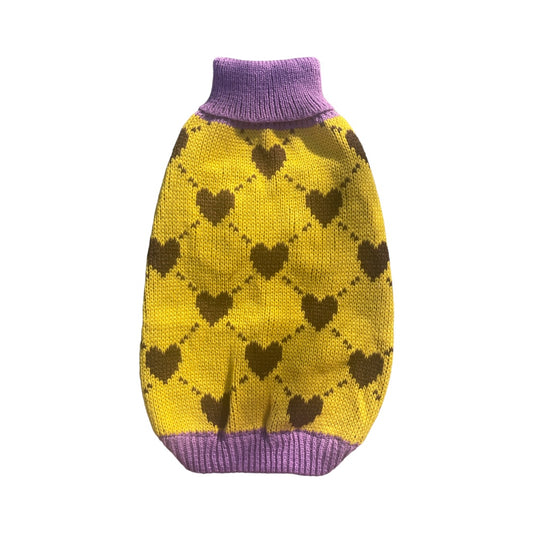 Hundtröja | Hjärtan, Gul