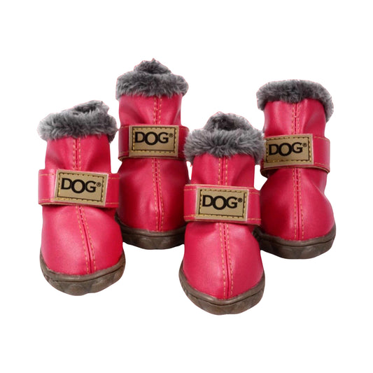 Warm Water Repellent Dog Shoes | Pink