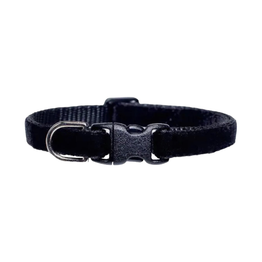 Katthalsband | Sammet, Svart