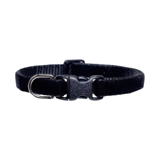 Katthalsband | Sammet, Svart